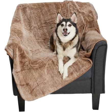Canine Creations Plush Dog Throw Blanket with Waterproof Liner - 60x70” in Toasted Coconut