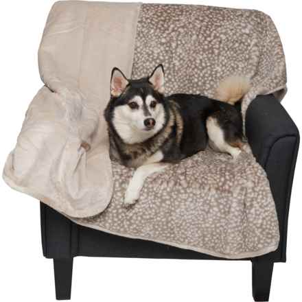 Canine Creations Simpson Dog Throw Blanket with Waterproof Liner - 50x60” in Taupe