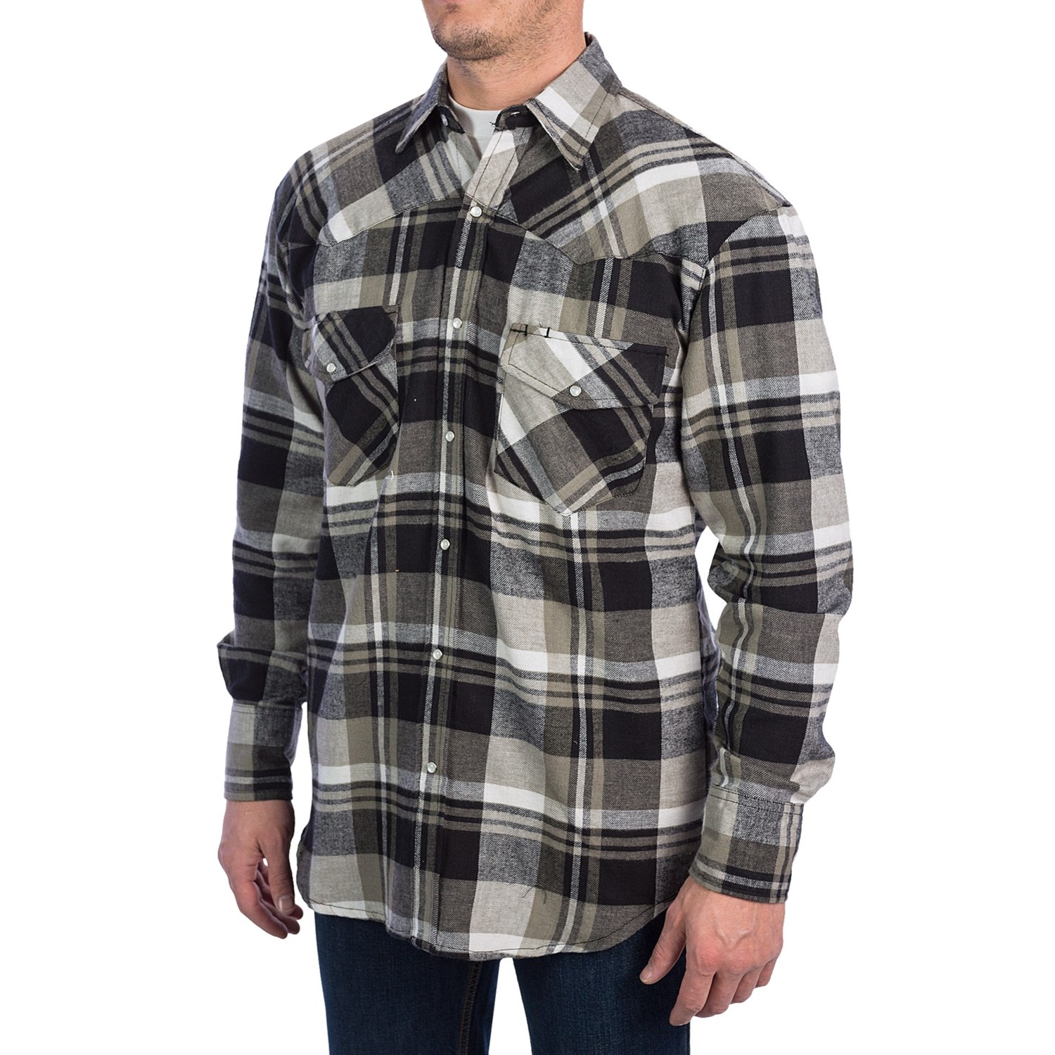 Canyon Guide Flatlands Western Flannel Shirt - Snap Front, Long Sleeve ...