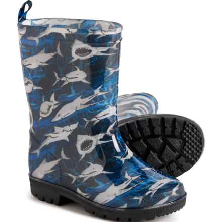 Capelli Boys Rain Boots - Waterproof in Print Blue Sharks