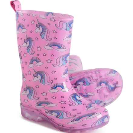 Capelli Girls Rain Boots - Waterproof in Print Pink Unicorns
