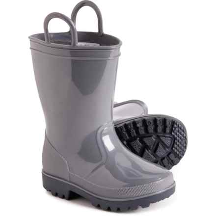 Capelli Little Boys Rain Boots in Solid Grey