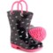 Capelli Little Girls Rain Boots - Waterproof in Print Black Hearts