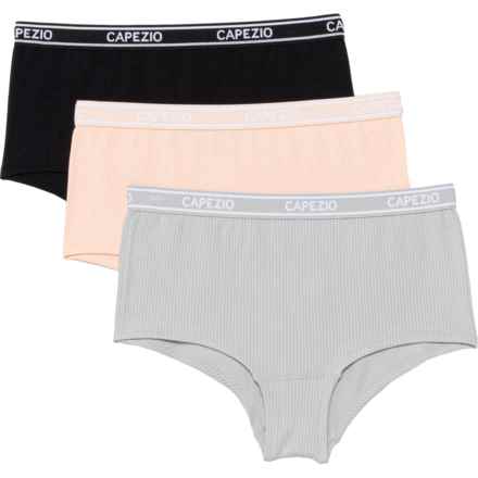 CAPEZIO Ribbed Seamless Panties - 3-Pack, Briefs in Black/ Light Pink/Grey - Closeouts