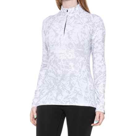 CAPRANEA Shelly Shirt - Zip Neck, Long Sleeve in Silver Sky Print