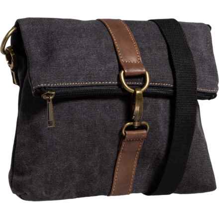 Cargo It Langley Flap-Over Canvas Crossbody Bag in Black