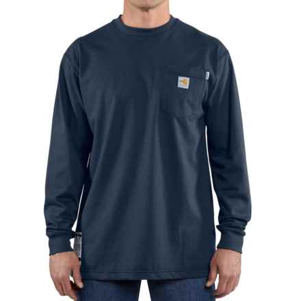 Carhartt 100235 Flame-Resistant Force® Cotton T-Shirt - Long Sleeve, Factory Seconds in Dark Navy