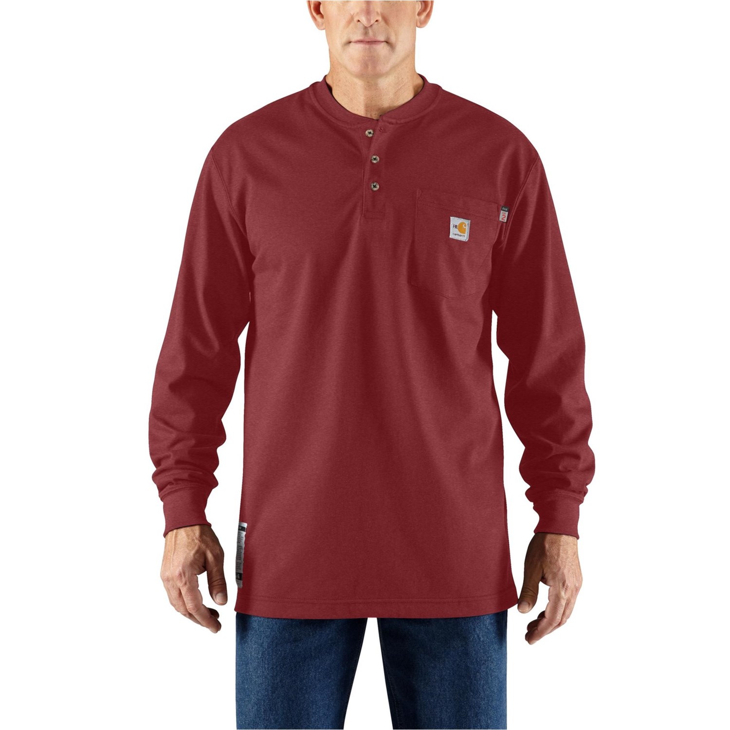 Carhartt 100237 Big and Tall Flame-Resistant Force® Cotton Henley Shirt ...