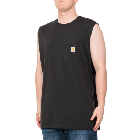 Carhartt 100374 Relaxed Fit Heavyweight Pocket T-Shirt - Sleeveless, Factory Seconds in Black