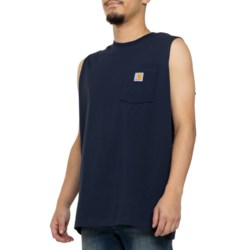 Carhartt 100374 Relaxed Fit Heavyweight Pocket T-Shirt - Sleeveless, Factory Seconds in Navy