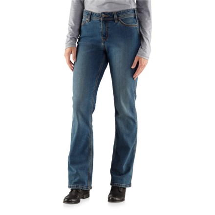 Carhartt Jeans Pantalon Recess Bleu Stone Washed poches arrière Zip Stretch