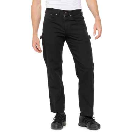 Carhartt 100791 Flame-Resistant Washed Duck Work Dungaree Pants in Black