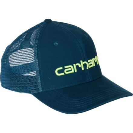 Carhartt 101195 Canvas Mesh-Back Logo Baseball Cap (For Men) in Night Blue
