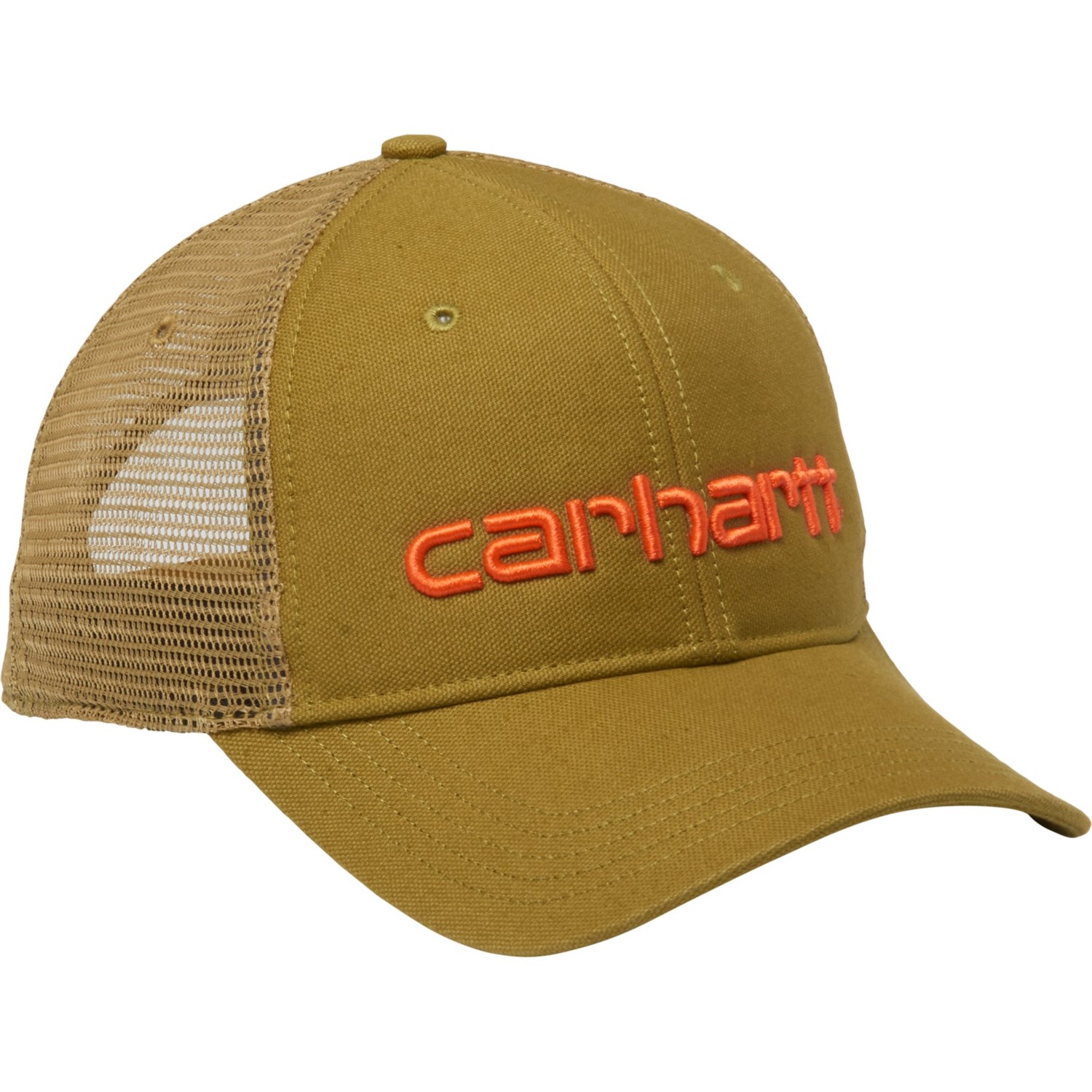 Carhartt 101195 Canvas MeshBack Logo Graphic Baseball Cap (For Men)