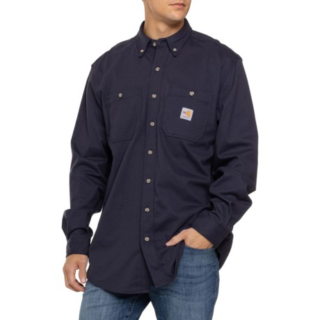 Carhartt 101698 Flame-Resistant Force® Cotton Hybrid Shirt - Long Sleeve in Dark Navy