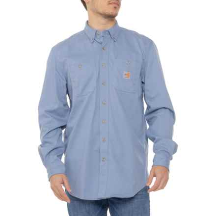 Carhartt 101698 Flame-Resistant Force® Cotton Hybrid Shirt - Long Sleeve in Medium Blue