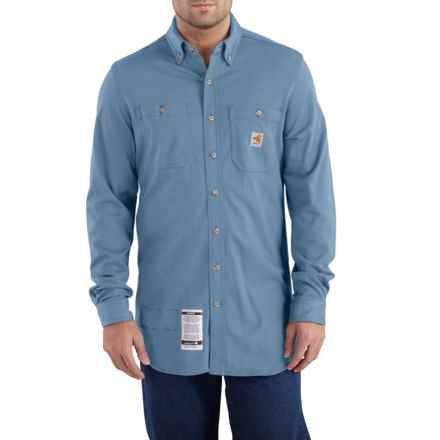 Carhartt 101698 Flame-Resistant Force® Cotton Hybrid Shirt - Long Sleeve in Medium Blue