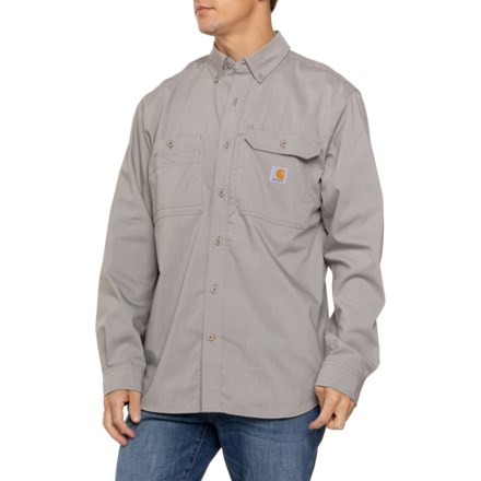 Carhartt 102418 Force® Ridgefield Relaxed Fit Shirt - Long Sleeve in Asphalt