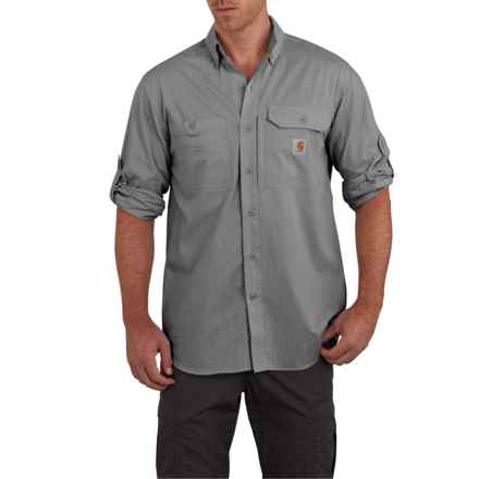 Carhartt 102418 Force® Ridgefield Relaxed Fit Shirt - Long Sleeve in Asphalt