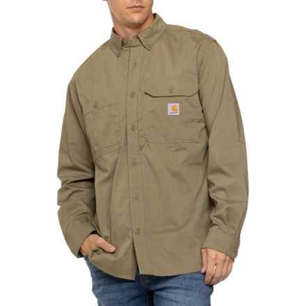 Carhartt 102418 Force® Ridgefield Relaxed Fit Shirt - Long Sleeve in Burnt Olive