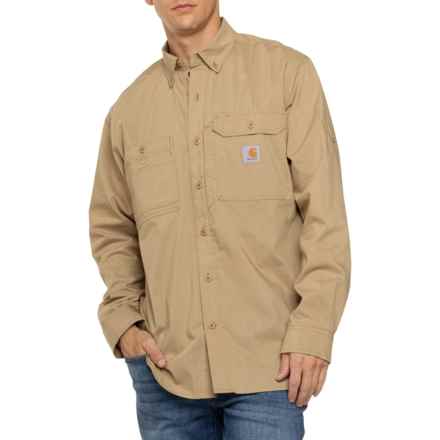 Carhartt 102418 Force® Ridgefield Relaxed Fit Shirt - Long Sleeve in Dark Khaki