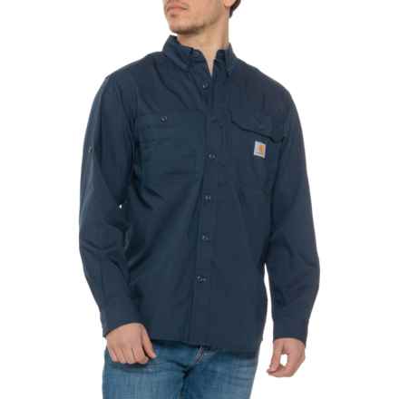 Carhartt 102418 Force® Ridgefield Relaxed Fit Shirt - Long Sleeve in Navy