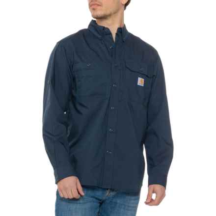 Carhartt 102418 Force® Ridgefield Relaxed Fit Shirt - Long Sleeve in Navy