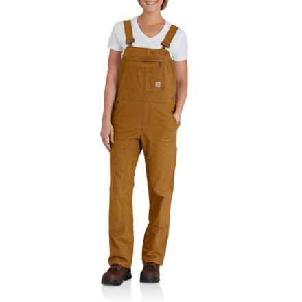 Carhartt 102438 Plus Rugged Flex® Loose Fit Canvas Bib Overalls in Carhartt Brown