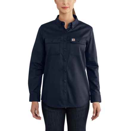 Carhartt 102459 Flame-Resistant Rugged Flex® Twill Shirt - Long Sleeve, Factory Seconds in Dark Navy