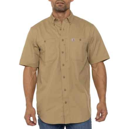 Carhartt 102537 Big and Tall Rugged Professional Series Shirt - Relaxed Fit, Short Sleeve in Dark Khaki