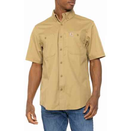 Carhartt 102537 Rugged Professional® Series Canvas Shirt - Relaxed Fit, Short Sleeve in Dark Khaki