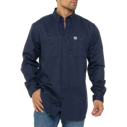 Carhartt 102538 Big and Tall Rugged Pro Relaxed Fit Canvas Shirt - Long Sleeve in Navy