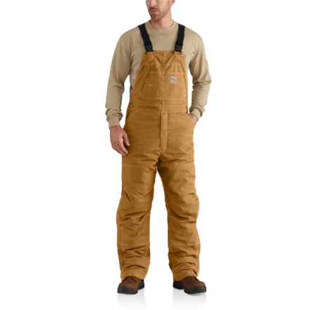 Carhartt 102691 Big and Tall Flame-Resistant Quick Duck® Quilt-Lined Bib Overalls - Insulated, Factory Seconds in Carhartt Brown