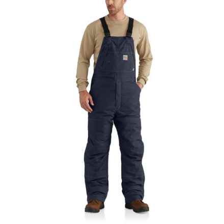 Carhartt 102691 Big and Tall Flame-Resistant Quick Duck® Quilt-Lined Bib Overalls - Insulated, Factory Seconds in Dark Navy