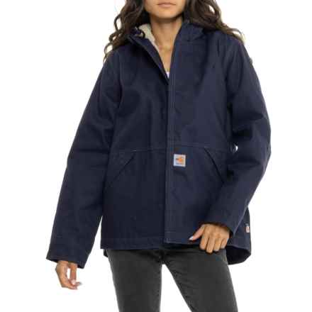 Carhartt 102694 Flame-Resistant Full Swing® Quick Duck® Jacket - Insulated, Sherpa-Lined, Factory Seconds in Dark Navy