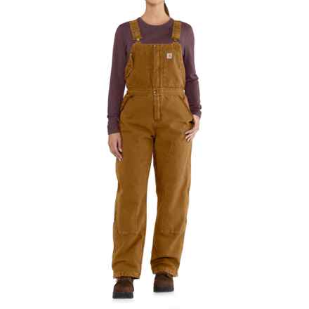 Carhartt 102743 Loose Fit Weathered Duck Bib Overalls - Insulated in Carhartt Brown