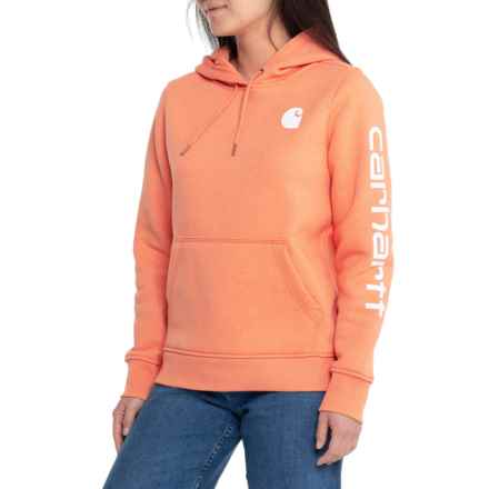 Carhartt 102791 Clarksburg Graphic Hoodie in Dusty Orange Heather