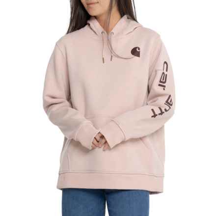 Carhartt 102791 Clarksburg Graphic Hoodie in Rose Smoke Heather