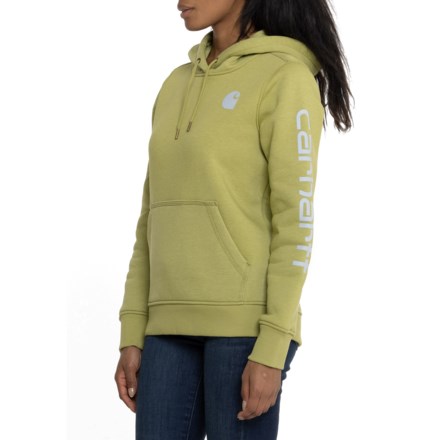 Carhartt 102791 Relaxed Fit Midweight Graphic Hoodie in Green Olive Heather