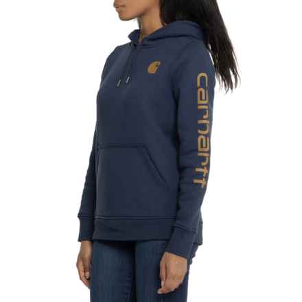 Carhartt 102791 Relaxed Fit Midweight Graphic Hoodie in Navy Heather