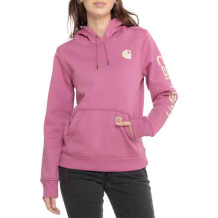 Carhartt 102791 Relaxed Fit Midweight Graphic Sleeve Hoodie in Woodrose