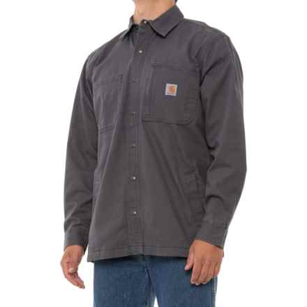 Carhartt 102851 Rugged Flex® Canvas Shirt Jacket - Fleece Lined, Snap Front in Shadow