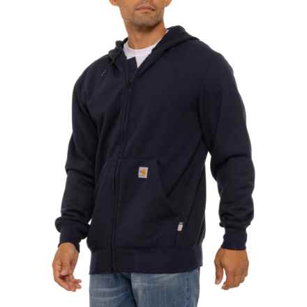 Carhartt 102908 Flame-Resistant Heavyweight Zip Front Hoodie in Dark Navy