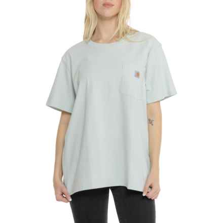 Carhartt 103067 Loose Fit Heavyweight Pocket T-Shirt - Short Sleeve, Factory Seconds in Stream Blue Heather
