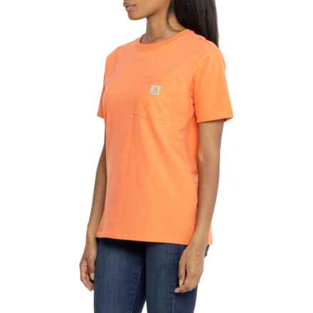 Carhartt 103067 Loose Fit Heavyweight Workwear Pocket T-Shirt - Short Sleeve in Electric Coral