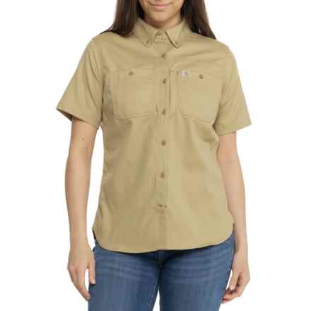 Carhartt 103105 Rugged Professional® Series Relaxed Fit Canvas Shirt - Short Sleeve in Dark Khaki
