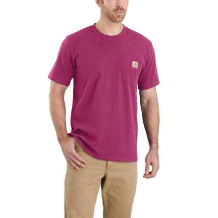 Carhartt 103296 Relaxed Fit Heavyweight Pocket T-Shirt - Short Sleeve, Factory Seconds in Beet Red Heather