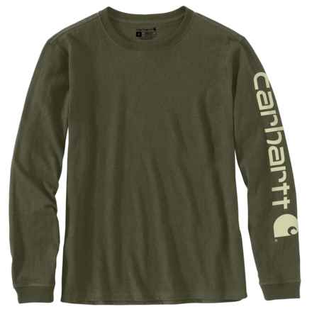 Carhartt 103401 Heavyweight Sleeve Logo T-Shirt - Long Sleeve (For Women) in Basil Heather