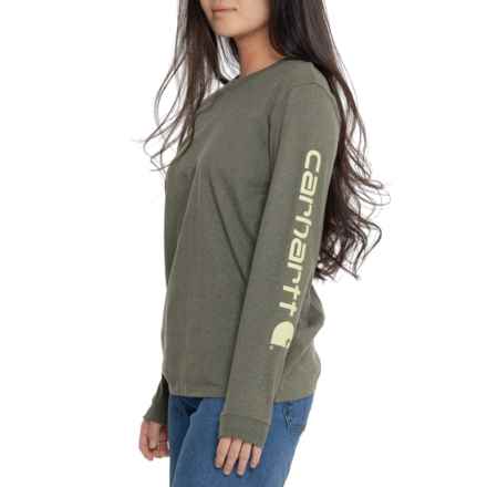 Carhartt 103401 Heavyweight Sleeve Logo T-Shirt - Long Sleeve in Basil Heather