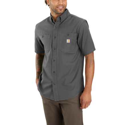 Carhartt 103555 Big and Tall Rugged Flex® Rigby Work Shirt - Short Sleeve, Factory Second in Gravel